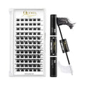 QUEWEL Cluster Lashes 72 Pcs Wide Stem Individual Lashes C/D Curl 8-16mm Length + Lash Bond And Seal, Lash Cluster Glue For DIY Eyelash Extensions