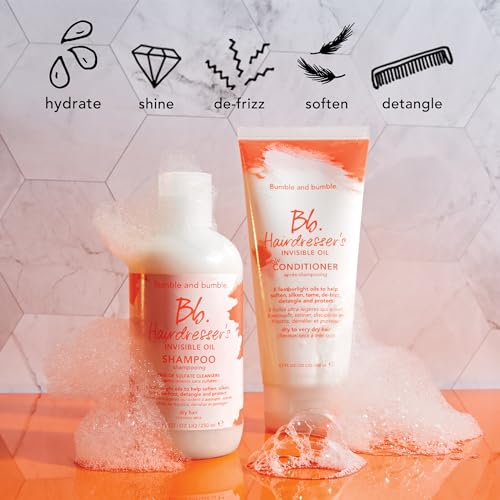 Bumble and bumble. Hairdresser's Invisible Oil Hydrating Conditioner | Hydrating, Anti Frizz, Shine, Color Safe | Curly, Wavy, Straight | With Coconut, Grapeseed + Argan Oil