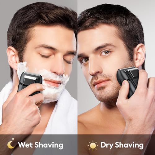 Brightup Electric Foil Shavers for Men - Smooth & Close Electric Razor for Men with Pop Up Trimmer - Wet Dry Shaving/Travel Lock/LED Display/IPX6 Waterproof