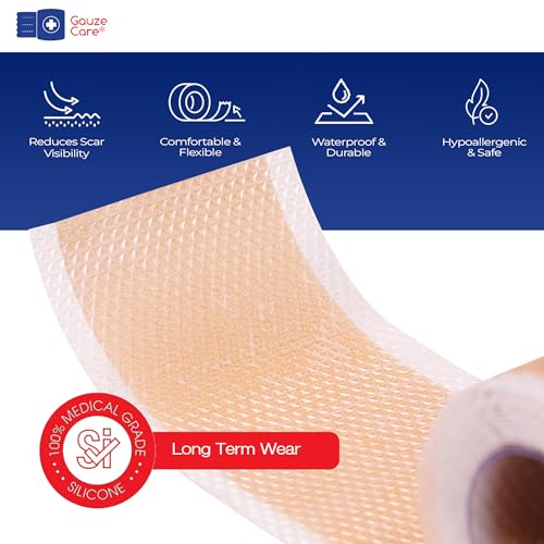 GauzeCare Silicone Scar Tape ? 1.6¡±x120¡± Roll ? Medical-Grade, Reusable, Professional Silicone Scar Tape for surgical scars, C-Section, Burns, Keloid, and Acne Scars
