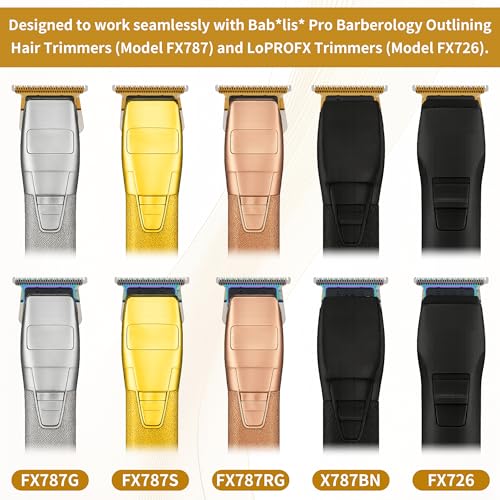 Trimmer Blade Replacement FX707Z - Ultra Precise Stainless Steel Long-lasting Trimmer Blades with Seamless Design, Self-Cleaning Grooves, and Storage Case, Compatible with FX707/FX787/FX726 2 pack