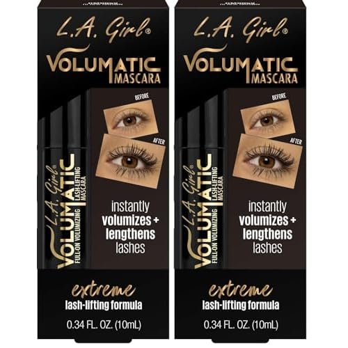 L.A. Girl Volumatic Mascara, Black Brown GMS652 (Pack of 2)