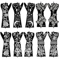 10 Sheets Henna Tattoo Stencil Kit - Temporary Tattoo Stencils for Hands and Forearm, Indian Inspired Designs - Self-Adhesive Tattoo Stickers