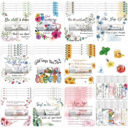 30 Pack Christian Gifts Bulk for Women Men Religious Lip Balms Bulk Church Party Favors Christmas Party Gifts Stocking Stuffers Bible Verse Study Supplies for Employee Staff Coworkers