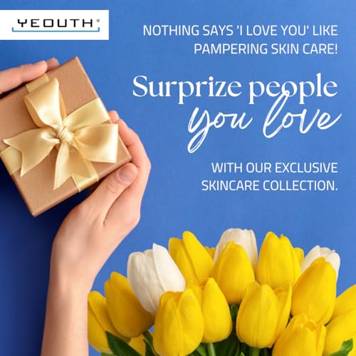 YEOUTH Skin Care Set: Hyaluronic Acid Serum, Vitamin C Cleanser, Toner & Face Cream, Teen Skincare Kit Girls & Boys 4-Piece Beauty Gifts