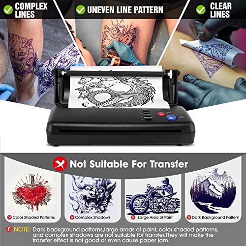Tattoo Stencil Transfer Copier Printer with 20PCS Stencil Sheets Tattoo Stencil Printer for Men and Women, Tattoo Supplies