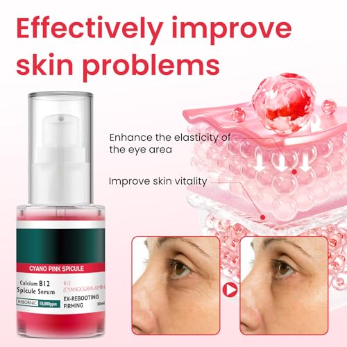 Cyano Pink Spicule Serum + Picotonic Shot Ampoule Duo - 2 PCS Korean Face Serum with Niacinamide & Calcium Ampoule Duo for Pore Refinement Glass Skin Finish (Pink + White essence)