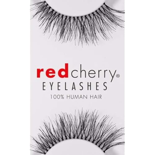 Red Cherry False Eyelashes #217 Black Human Hair - 6 Pairs