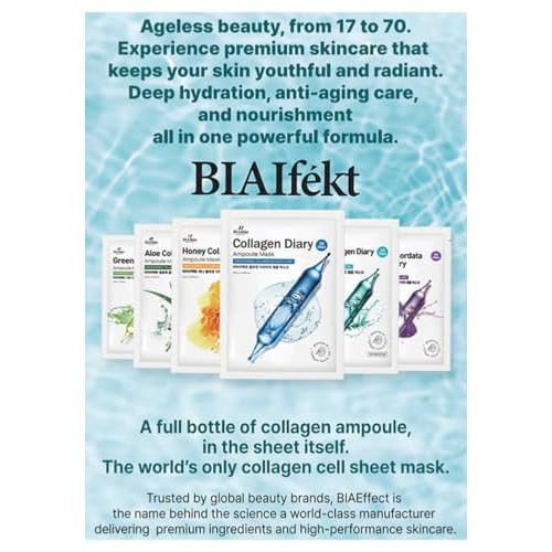 BIAIfekt TEA TREE COLLAGEN Diary Ampoule Mask¤Ósheet face mask, KOREAN Skin care, Blemish, Hydrating, Soothing, Nourishing, Glass skins, Cooling, Premium daily, BEYOND HYDROGEL