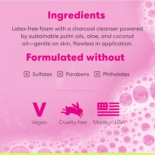 Original Pink Beauty Blender Makeup Sponge & Blendercleanser Solid Charcoal Sponge & Brush Cleanser + Silicone Scrub Mat Charcoal