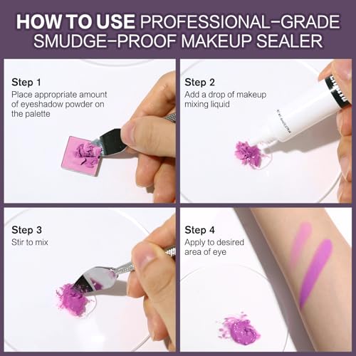 UCANBE Makeup Mixing Liquid - 0.27 Fl Oz Multi-Use Makeup Transformer - Custom Durability Eyeshadow, Waterproof Eyeliner, Shimmer Powder Pigment Enhancer (Clear)