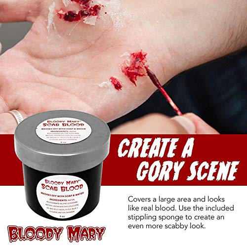 Bloody Mary Fake Scab Blood Make Up Body Paint - for Cosplay, Horror Costume, Theater Blood, Vampire Accessories, Scary Things - Skin Friendly Washable Looks Realistic Thick Blood