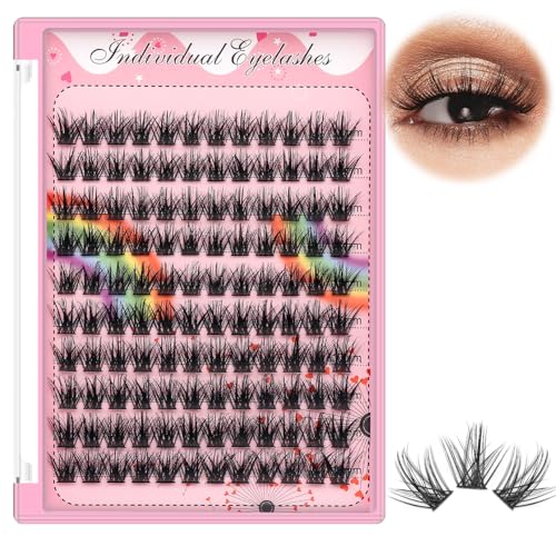 Bodermincer Lashes Clusters 10+12mm/12+14mm/14+16mm/16+18mm/10-12-14-16mm/14-16-18mm Mixed and 8-20mm to Choose Lashes Extension Kit lash Clusters Lashes Wispy Eyelash Extension (14+16mm Mixed)