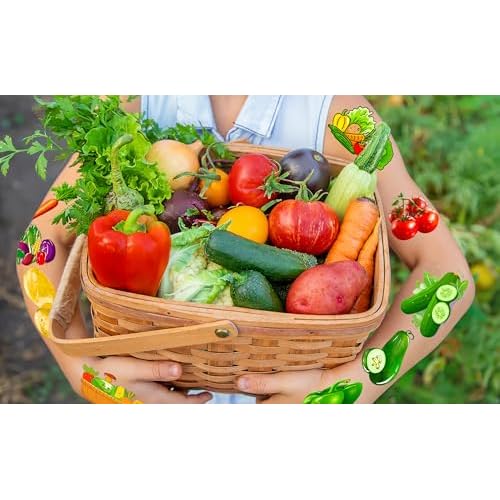 184 Vegetable Tattoos Temporary Stickers - Tomato Corn Potato Party Supplies Decorations Themed Birthday Baby Shower Party Tattoos