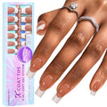 btartboxnails XCOATTIPS - French Nail Tips and Toe Nail Tips Brown Square