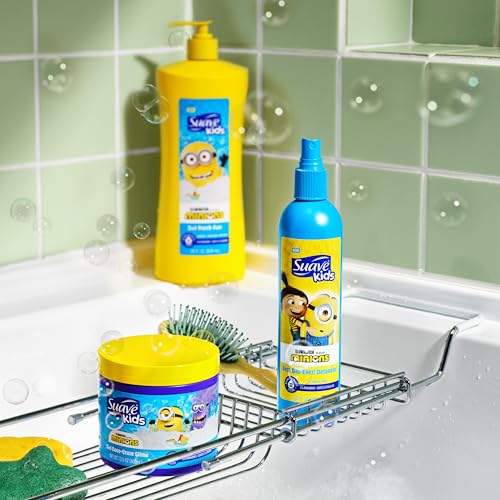 Suave Kids Minions Coco-Craze Slime 3-In-1 Shampoo, Conditioner, and Body Wash, For Tear-Free and Gentle Cleansing, 13.5 oz, 4 Pack