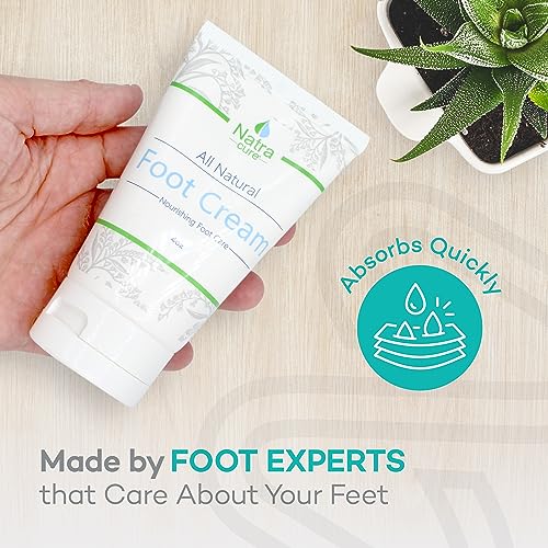 NatraCure Foot Repair Cream for Dry Cracked Heels & All Natural Foot Lotion for Dry Cracked Tired Feet Relief ? Foot Moisturizer Pedicure Lotion & Foot Crack Cream for Foot Softening Treatment ? 4 oz