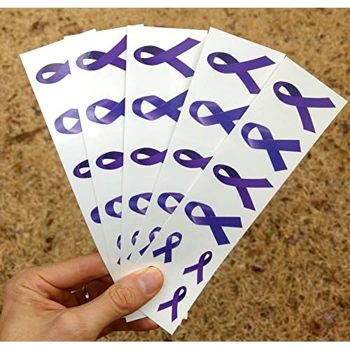 40 Purple Ribbon Temporary Tattoos: Pancreatic Cancer Awareness Tattoo