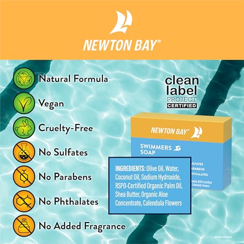 Swimmers Soap | All Natural Body and Face Wash Soap Bar | Gently Washes Away Chlorine After Swimming | Revitalizes Sensitive Skin | 2-Pack of 4 Ounce Soap Bars