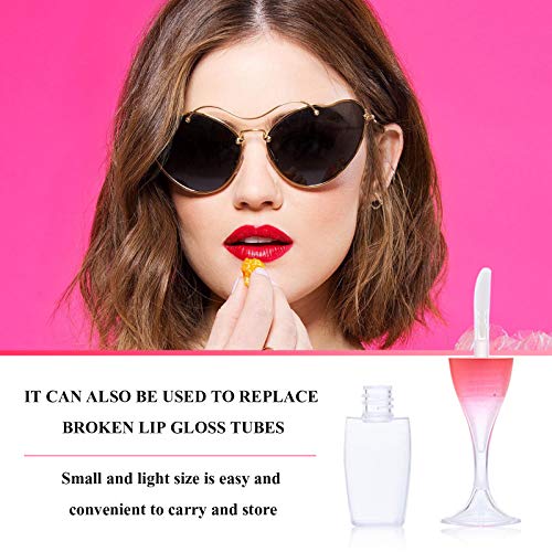 30 Pcs Cute Empty Lip Gloss Tubes, 6 Styles Lip Glaze Tubes Novelty Red Wine Glass Lip Oil Bottles Empty Lip,Refillable Lip Balm Containers for Women Girls DIY(5/8/10ML)