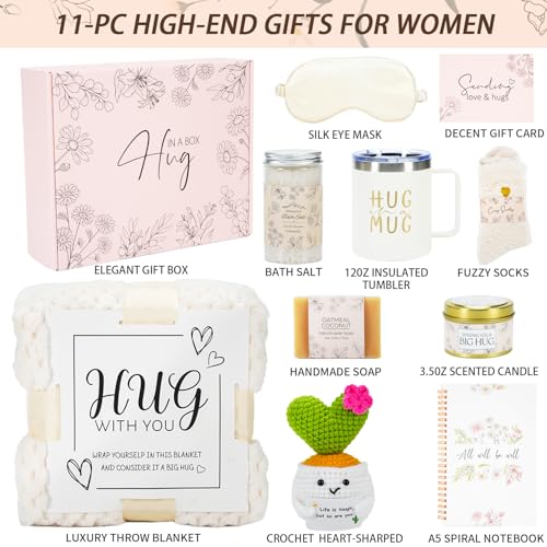 Get Well Soon Gifts for Women ? Self Care Spa Gift Basket, Thinking of You Gifts Sympathy Care Package, Sending Hugs Recovery Gift Set for Birthday, Christmas, Wife, Mom, Sister & Friends