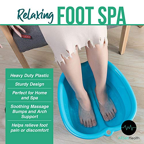 AllSett Health Foot Soaking Bath Basin ? Large Size for Soaking Feet | Pedicure and Massager Tub for at Home Spa Treatment | Callus, Fungus, Dead Skin Remover, Blue
