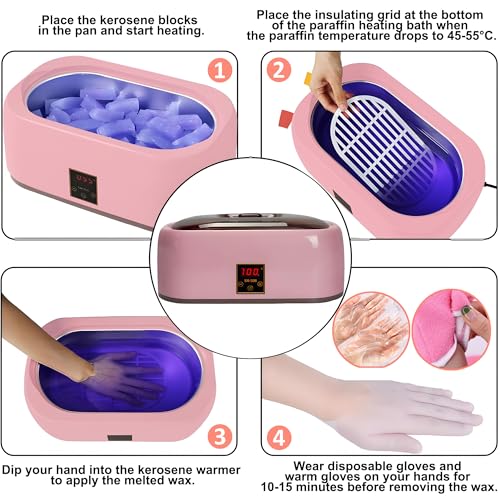 Paraffin Wax Machine for Hands & Feet - Rapid Melting with Intelligent Temp Control, Auto-Timer & Keep Warm, Professional At-Home Spa Kit for Moisturizing Skin & Arthritis Joint Relief (4L)