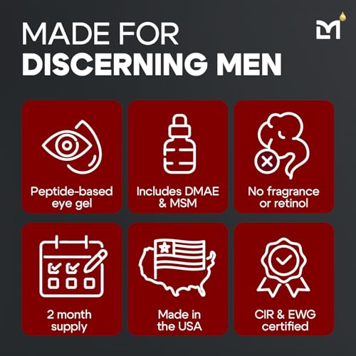 Titan Peptide Cooling Eye Serum ? Mens Eye Cream ? Anti-Aging Bags & Dark Circle ? Appearance of Under Eye Bags Treatment for Men, Puffy Eyes Treatment Men ?Peptides, HA, DMAE, MSM ?Unscented
