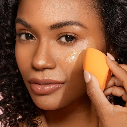 Real Techniques Glitter All The Way Brush + Sponge 3 Piece Holiday Gift Set, Makeup Sponges & Makeup Brush For Liquid & Cream Foundation, Contour, & Blush, Stocking Stuffer, Limited Edition