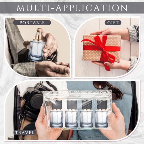 12 Pcs 30/50/100ml Empty Glass Perfume Bottles Bulk Pack for Perfume Makers Refillable Atomizer Cologne Bottles DIY Vintage Fragrance Packaging Glass Bottling Supplies (Black,30 ml)