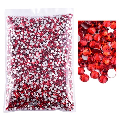Blinginbox Flatback Rhinestones Bulk,14400pcs Crystal Round Loose Gemstones Glass Rhinestones for Crafts Makeup Nail Art Clothes Shoes DIY Decorations(SS20,4.6-4.8mm,Lt.siam)