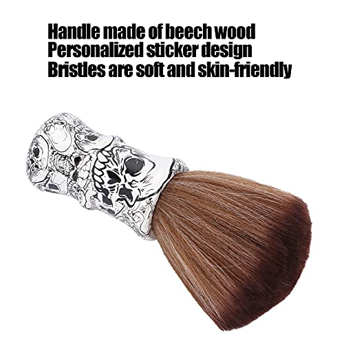 Barber Brush Neck Duster, Hair Shaving Brush Soft Nylon Broken Hair Shave Brush with Wooden Handle for Men