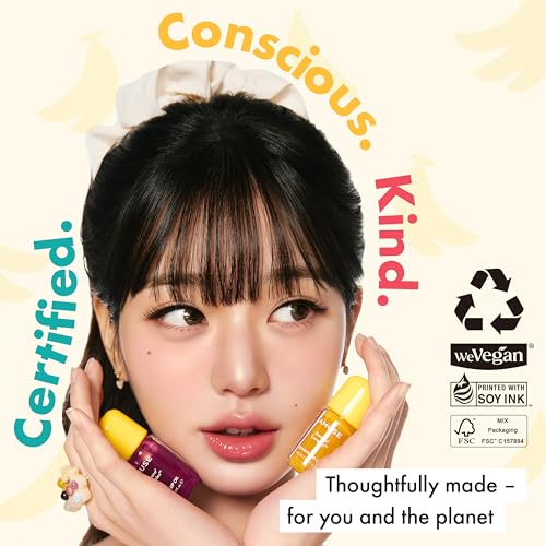 Amuse Seoul Banana Lip Oil (02 Banana) ? Skincare-Infused Hydrating Vegan Lip Oil, Lightweight Non-Sticky Glossy Finish, with Peptide & Rice-Based PDRN