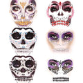 Erythem Skull Face Gems 6 Pack Day of the Dead Face Jewels Crystals Skeleton Face Gems for Halloween Festival Rave Party Makeup