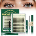 KEYYOU Manga Lash Clusters Kit 8-18mm Eyelash Clusters Kit DIY Lash Extension Natural Fairy Cluster Lashes 144pcs with Lash Bond Seal Remover Applicator Soft Thin Band(Faye)