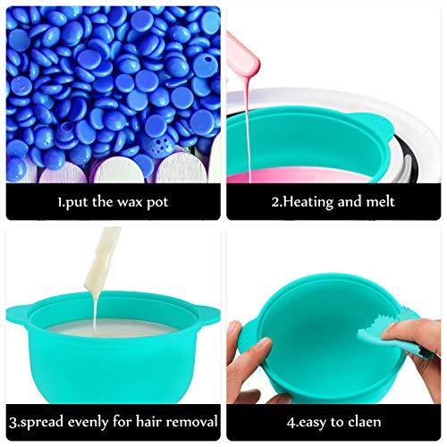 Boao 3 Pieces Silicone Wax Pot Replacement, 14 oz Wax Pot Insert for Hair Removal Wax Warmer Liner, Removable Waxing Bowl for Home Use, 500 ml