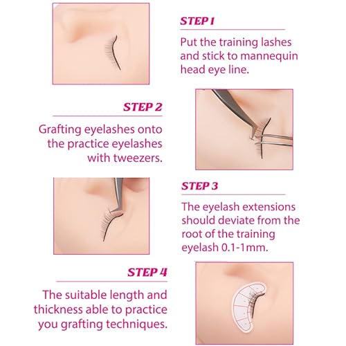 25 Pairs Practice Lashes for Training Eyelash Extension Supplies Training Lashes Strip Eye Lashes Extension Kit for Beginner by FADLASH (5Packs)