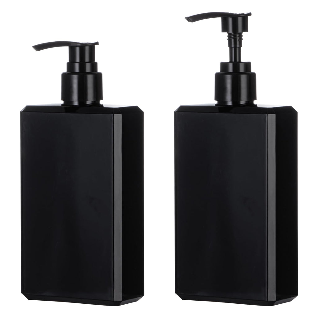 Yebeauty Pump Bottle Dispenser, 10oz 300ml Empty Plastic Shampoo Pump Bottles Shower Soap Dispenser Refillable Liquid Containers for Conditioner Body Wash, Bathroom Kitchen, 2 Pack Black