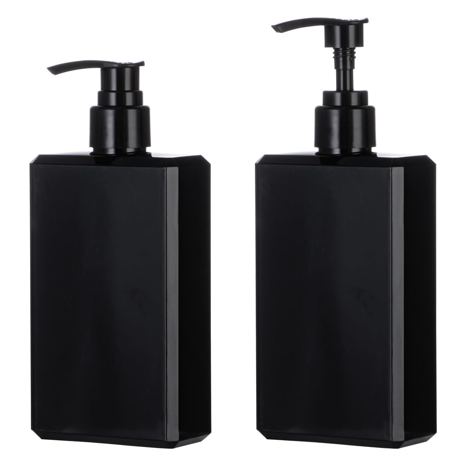Yebeauty Pump Bottle Dispenser, 10oz 300ml Empty Plastic Shampoo Pump Bottles Shower Soap Dispenser Refillable Liquid Containers for Conditioner Body Wash, Bathroom Kitchen, 2 Pack Black