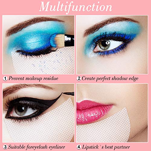 600 Pieces Eyeshadow Pad Shield Eyeshadow Patches White Stencils Under Eye Pads Prevent Makeup Residue for Eyelash Extensions Lip Makeup, Half Moon Shape