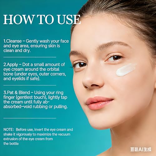 Under Eye Cream for Eye Bags and Wrinkles, 15g Eye Cream Visibly Improves for Dark Circles and Puffiness Tightener Dark Circles for Men & Women Moisturizing Under Eye Cream