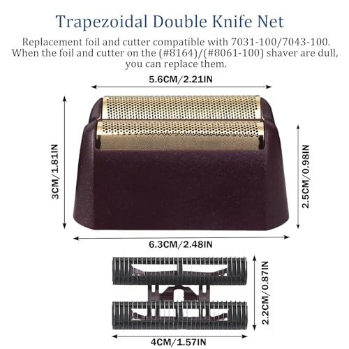 Finale Replacement Foil and Cutter Bar Assembly Compatible with wahl 5 Star Shaver 8061-100 8164,Gold Super Close Shaver Replacement Foil Compatible with wahl Foil Shaver Replacement Head, Red 2-Pack
