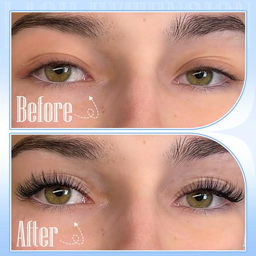 Wispy Lash Extension Kit Natural Lash Clusters 180Pcs Individual Lashes Clusters Kit Natural Eyelash Extension Kit C Curl Cluster Eyelash Extensions with Bond and Seal and Tweezers by TNFVLONEINS