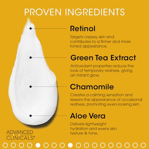 Advanced Clinicals Retinol Firming Cream + Retinol Travel Size Firming Cream + Collagen Plumping Facial Serum Set