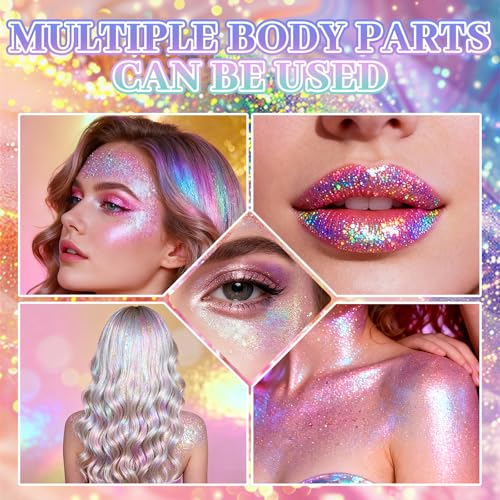 Face Body Glitter Stick,Holographic Sparkle Waterproof Hair Glitter Stick for Kids and Women for Party Singer Concert Rave Festival.(Pink)
