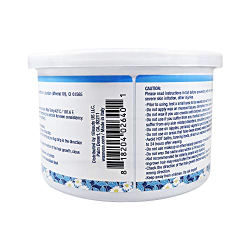Waxness Soft Wax Tin Azulene 14 oz (400 g) ? Professional Strip Wax with Azulene for Face & Body, Smooth Application ? Made in Italy