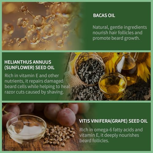 RAW Beard Oil for Men Growth & Care - Apricot & Grape Seed Oil Blend with Honey, Amino Acid, Vitamin E - Soothes Itchy Skin, Reduces Flakiness, Improves Manageability - 1 fl oz