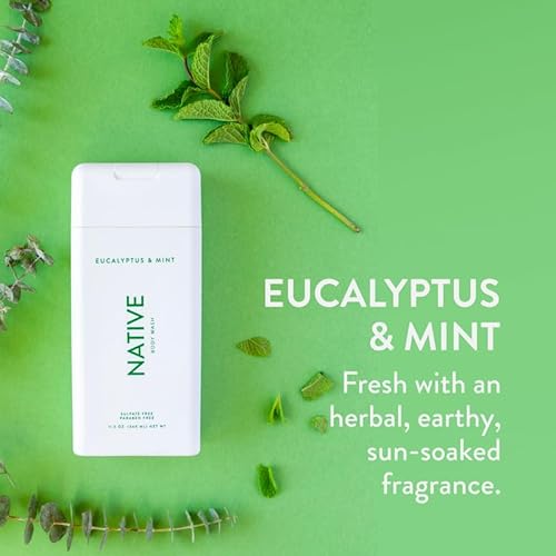Native Body Wash Contains Naturally Derived Ingredients | For Women & Men, Sulfate, Paraben, & Dye Free Leaving Skin Soft and Hydrated | Eucalyptus & Mint 18 oz