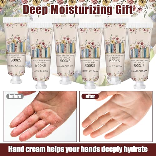 Leelosp 48 Pcs Book Club Gift Bulk Mini Hand Cream Travel Size Lotion Book Lover Gift for Women Member for Dry Cracked Hands