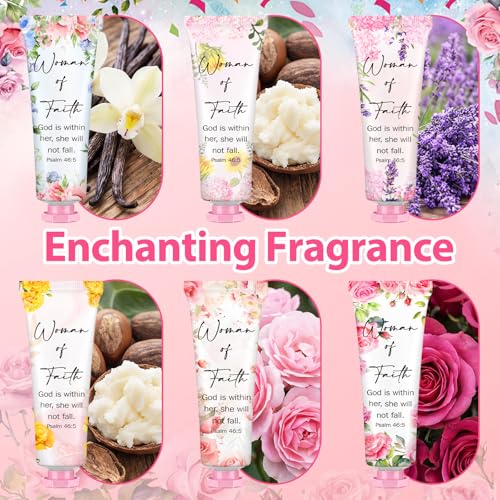 Loopeer 72 Pcs Christian Hand Cream Gifts for Women Bible Verse Scripture Hand Lotion Religious Party Favors Church Prayers Gifts for Women Day First Time Visitors Bridal Shower Mom Teacher Employee